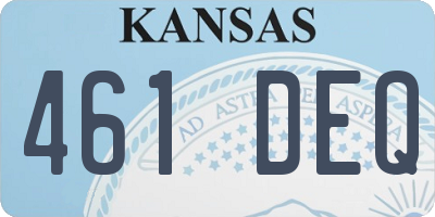 KS license plate 461DEQ