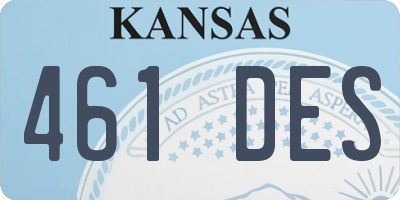 KS license plate 461DES