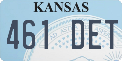 KS license plate 461DET