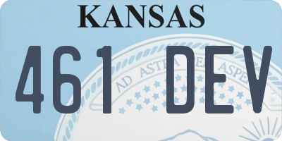 KS license plate 461DEV