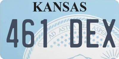 KS license plate 461DEX