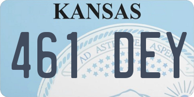 KS license plate 461DEY
