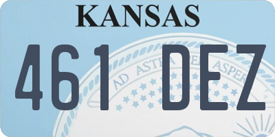 KS license plate 461DEZ