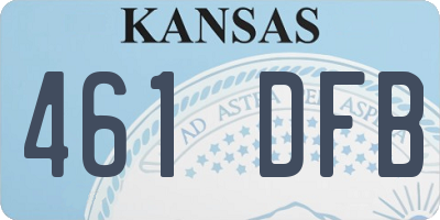 KS license plate 461DFB