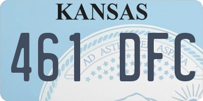 KS license plate 461DFC