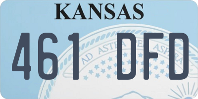 KS license plate 461DFD