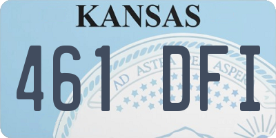 KS license plate 461DFI
