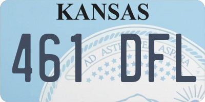 KS license plate 461DFL