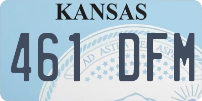 KS license plate 461DFM