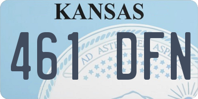 KS license plate 461DFN
