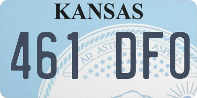 KS license plate 461DFO