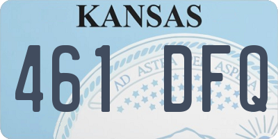 KS license plate 461DFQ