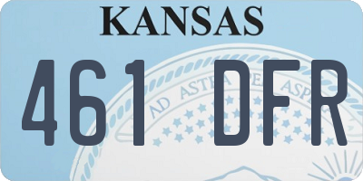 KS license plate 461DFR