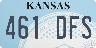 KS license plate 461DFS