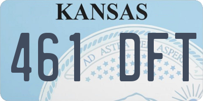KS license plate 461DFT