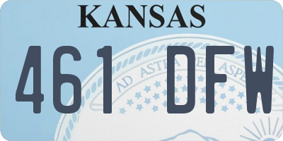 KS license plate 461DFW