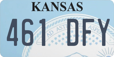 KS license plate 461DFY