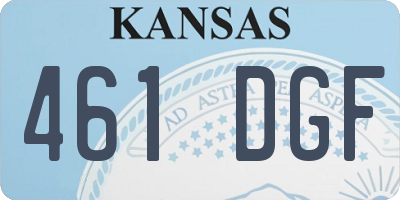 KS license plate 461DGF