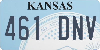 KS license plate 461DNV