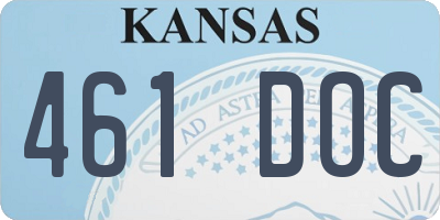 KS license plate 461DOC