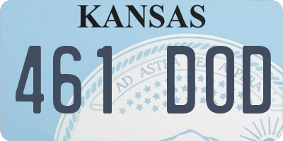 KS license plate 461DOD