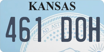 KS license plate 461DOH
