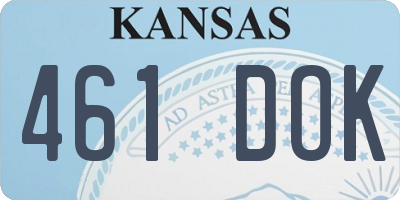 KS license plate 461DOK