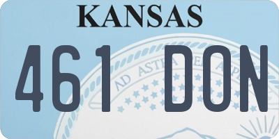 KS license plate 461DON