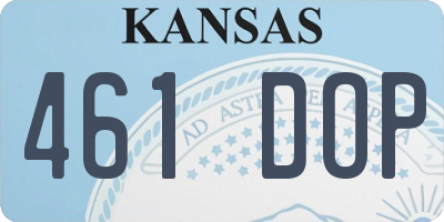 KS license plate 461DOP