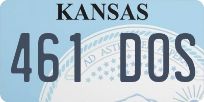 KS license plate 461DOS