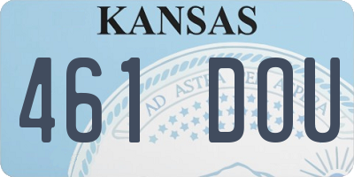 KS license plate 461DOU