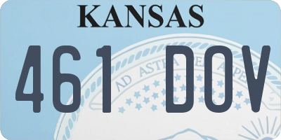 KS license plate 461DOV