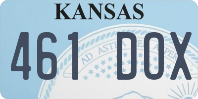 KS license plate 461DOX