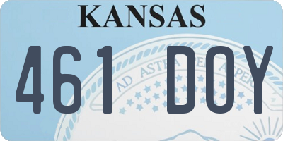 KS license plate 461DOY