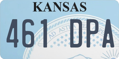 KS license plate 461DPA