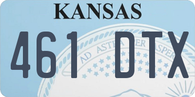 KS license plate 461DTX