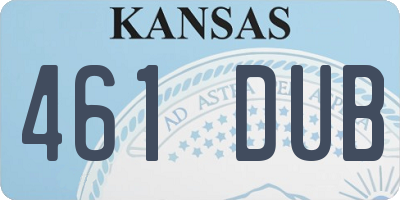 KS license plate 461DUB