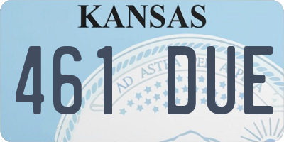 KS license plate 461DUE