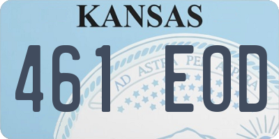 KS license plate 461EOD