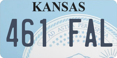 KS license plate 461FAL