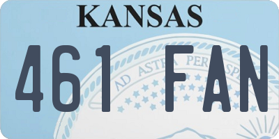 KS license plate 461FAN