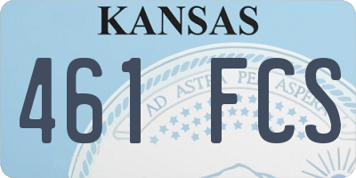 KS license plate 461FCS