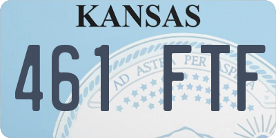 KS license plate 461FTF