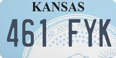 KS license plate 461FYK