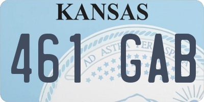 KS license plate 461GAB