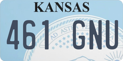 KS license plate 461GNU