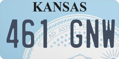 KS license plate 461GNW