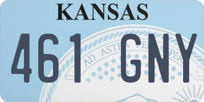 KS license plate 461GNY