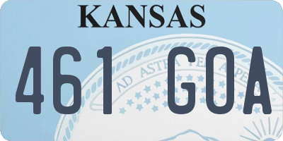 KS license plate 461GOA