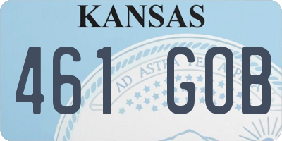 KS license plate 461GOB